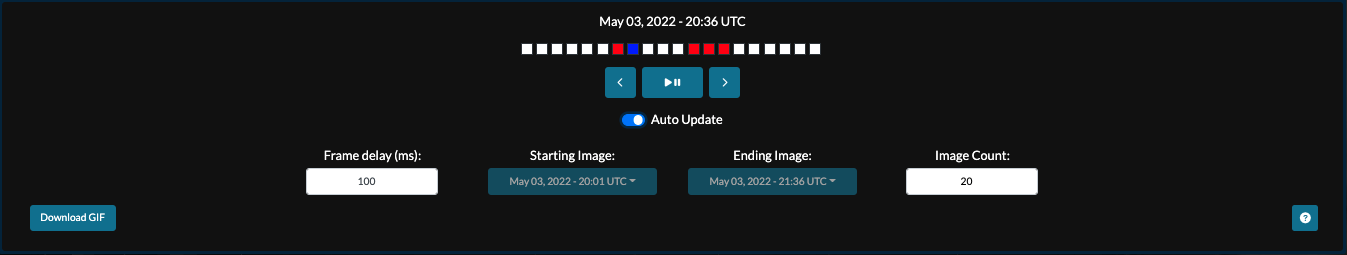 Clicking on the automatic update checkbox causes the start time and end time dropdowns to disappear and the images to display input field to appear.